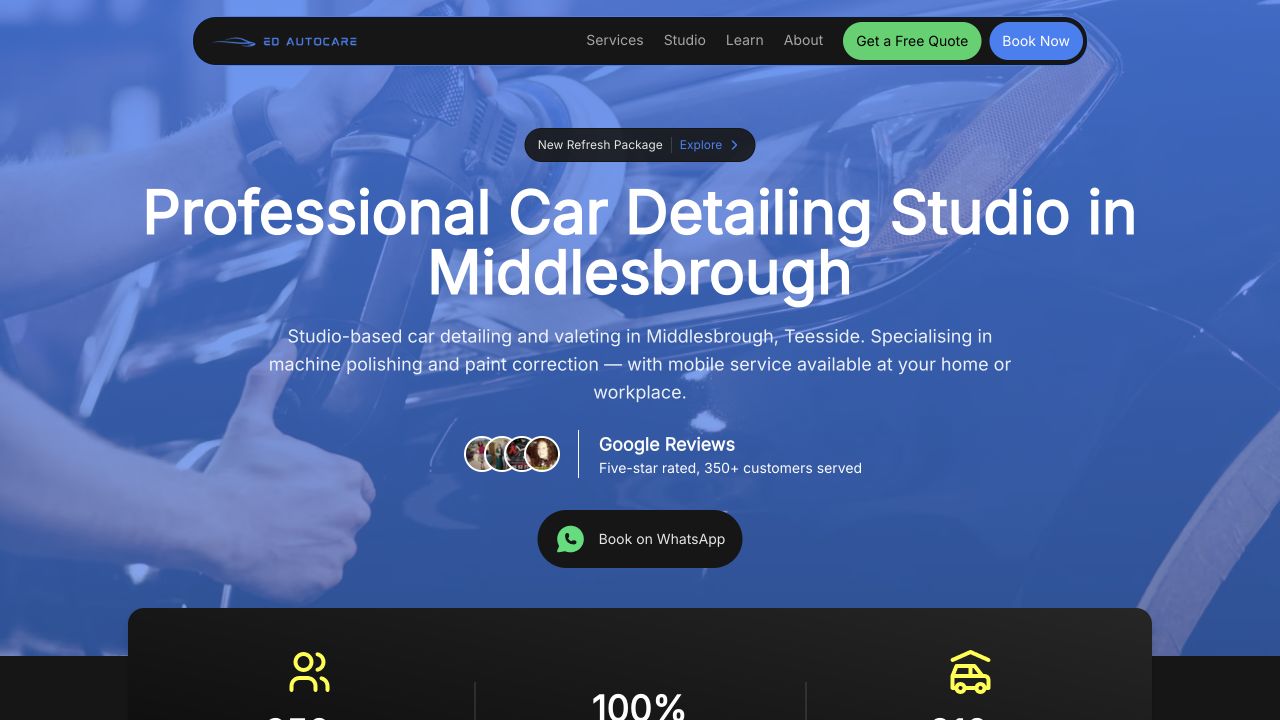 ED Auto Care website homepage